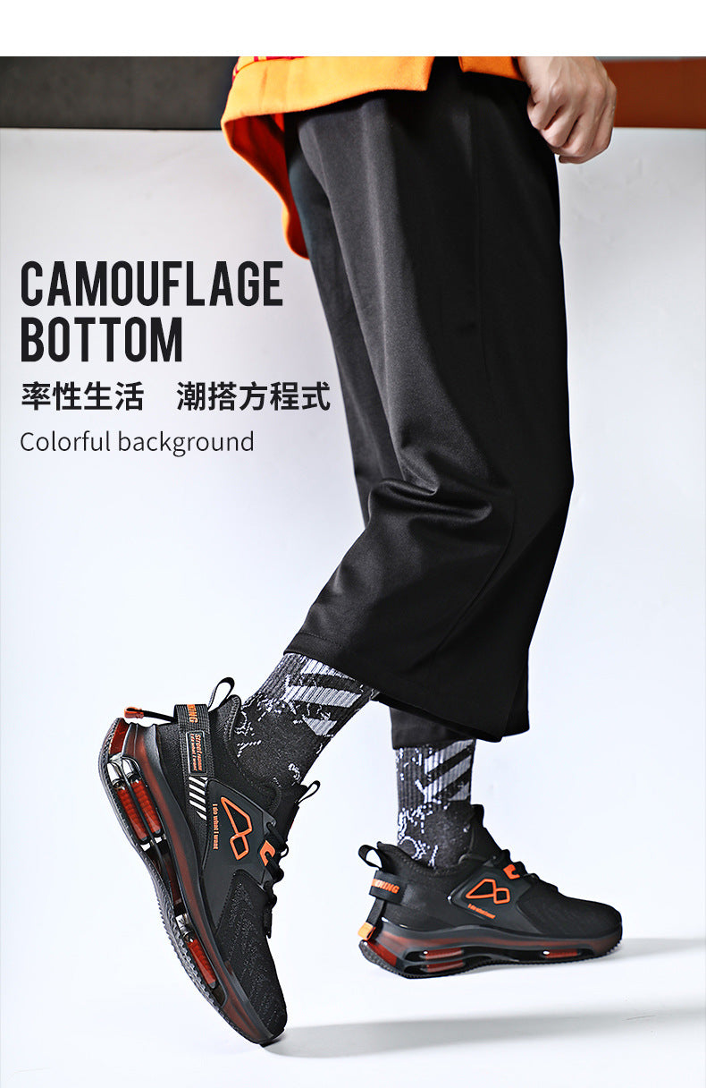 New Double Layer TPU Popcorn Big Sole Cushioning Rebound Sports Shoes Men's Fashion Light Luxury Versatile Casual Trendy Shoes