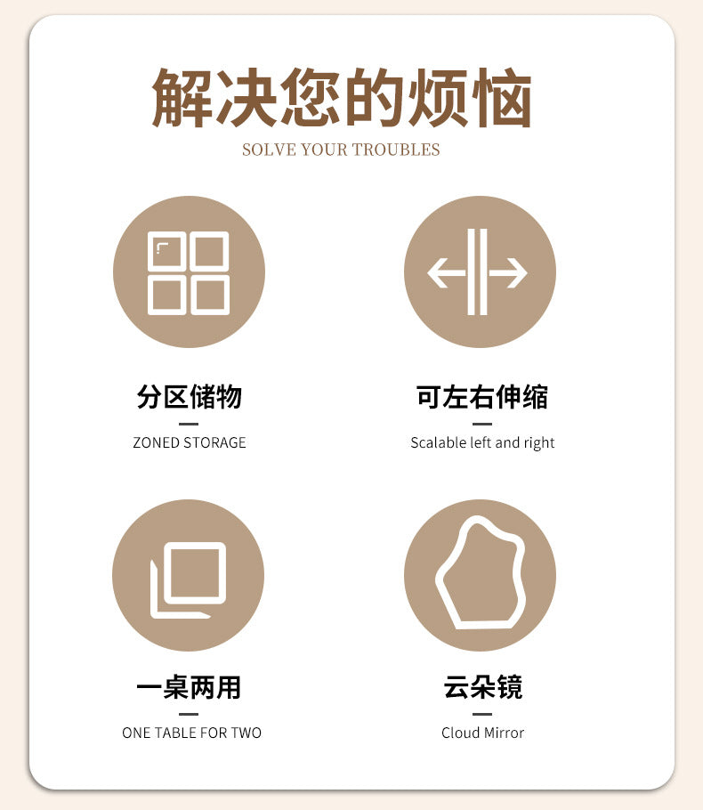 Custom Light Luxury Dressing Table Bedroom Small Apartment Modern Simple Skin Feel Gray Makeup Table Integrated Cabinet Makeup Desk Minimalist