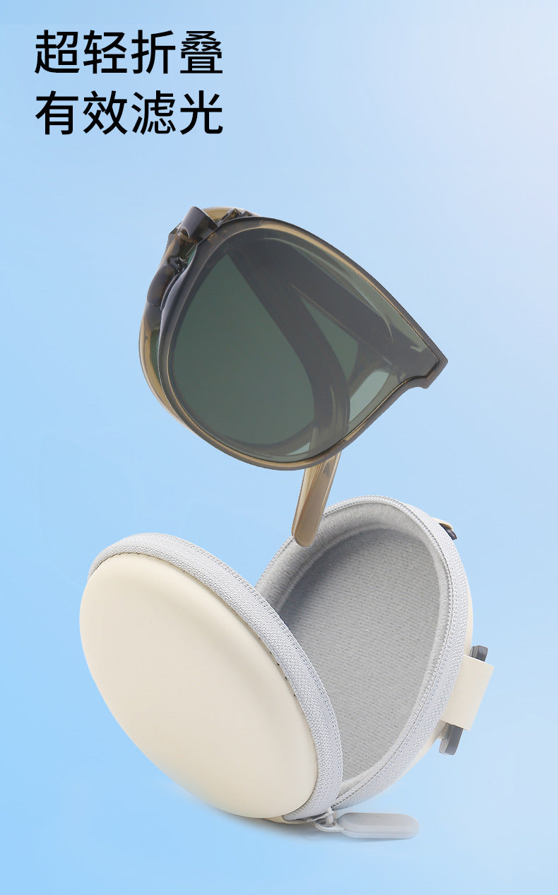 New Fashion Foldable Sunglasses for Women UV Protection Polarized Sunglasses Trendy Portable Full Frame Sun Glasses