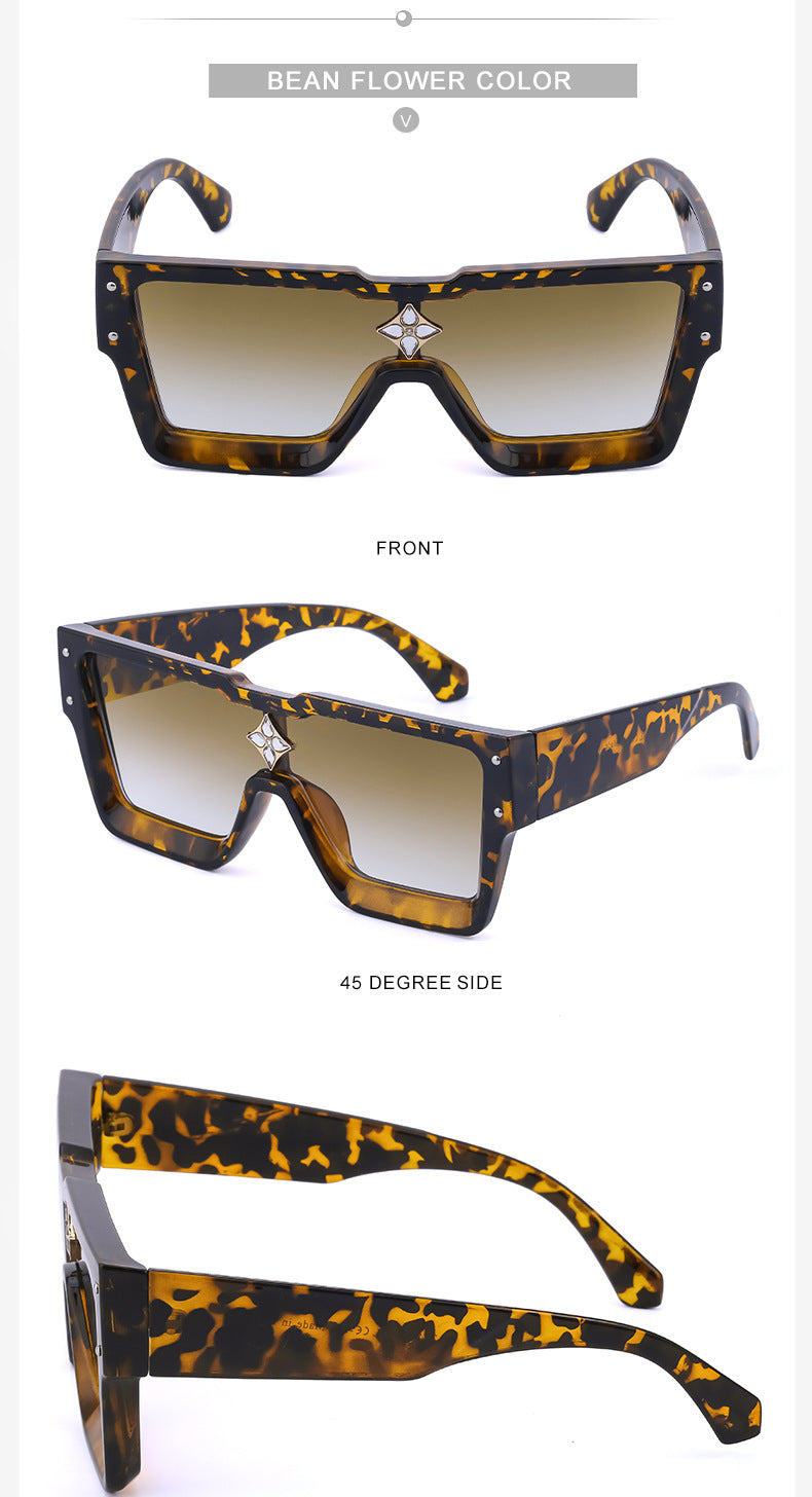 2025European and American 0k Rich Women Large Frame Sunglasses New One-piece Internet Celebrity Sunglasses for Women Trendy sunglasses