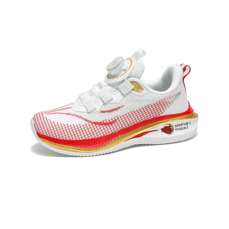 Boys and Girls Shoes Red Rabbit7Spring and Autumn Physical Training Sports Shoes Soft Sole Mesh Breathable Children's Running Shoes Lightweight Trendy