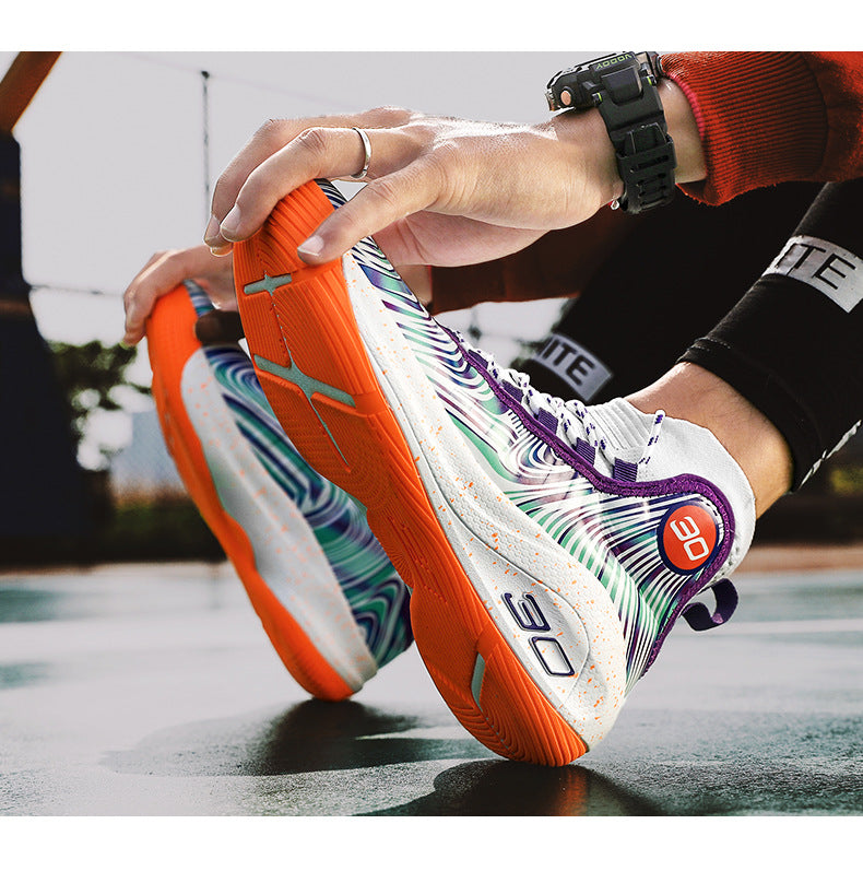 2025New Youth Support Shock Absorption Wear-Resistant Non-Slip Sports Shoes Men's fashion Soft and plaid Basketball Shoes