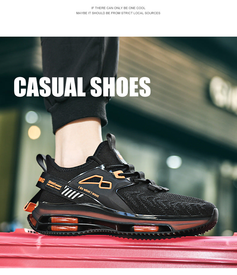 New Double Layer TPU Popcorn Big Sole Cushioning Rebound Sports Shoes Men's Fashion Light Luxury Versatile Casual Trendy Shoes