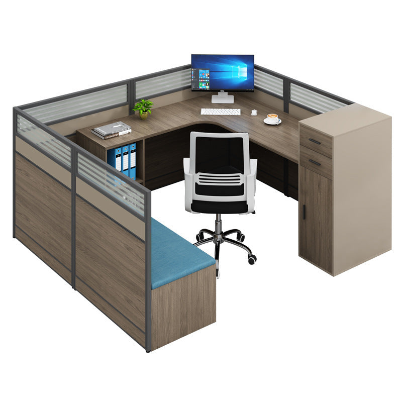 Office Desk Simple Modern Staff Desk with Rest Bed Employee Desk Furniture Partition Screen Cubicle
