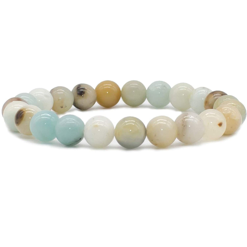 Women's Single Loop Bracelet Elastic Cord Jewelry Bamboo Leaf Agate Bracelet Natural Stone Bracelet