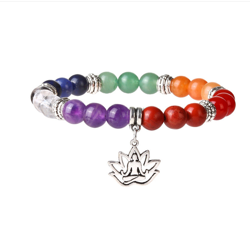 European and American fashion new white turquoise amethyst bracelet108Lotus Pendant Bracelet with Buddhist Beads