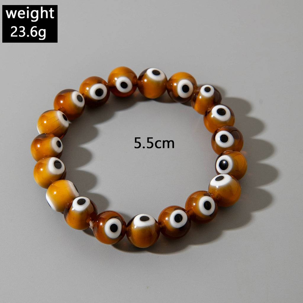 European and American Ornament Bohemian Devil's Eye Beaded Bracelet  Fashionable and Unique Eye Elastic Bracelet Wholesale