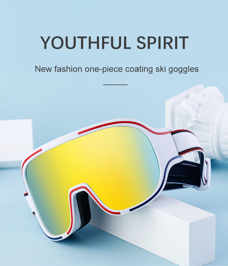 Fashion Large Frame Integrated Sunglasses for Women Trendy Sports Outdoor Cycling Windproof Coldproof Anti-fog Ski Goggles for Men