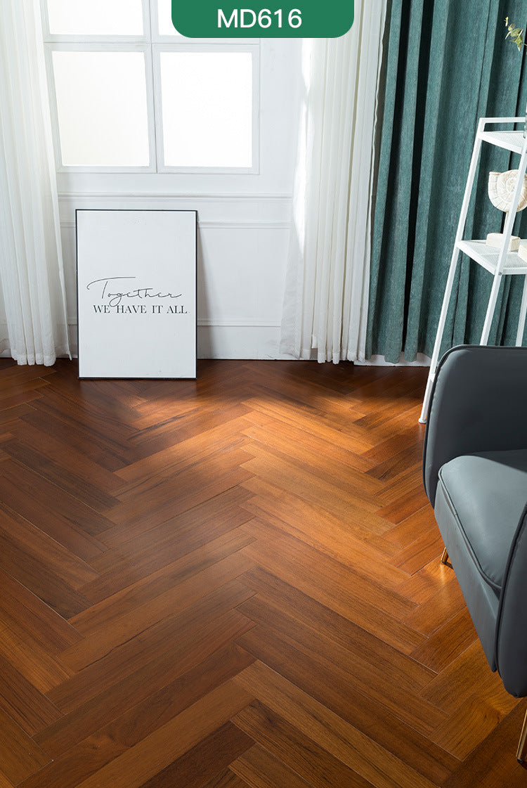 In-stock wholesale with on-site installation Herringbone Locking Floor Heating New Three-Layer Solid Wood Flooring Oak Black Walnut Flooring