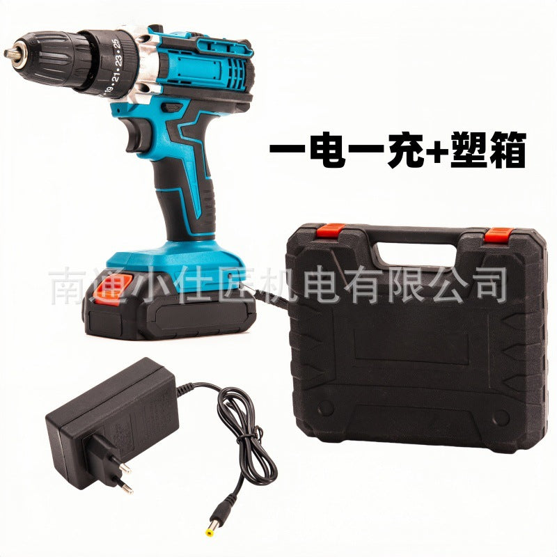 Brushless Lithium Battery Industrial Grade Cordless Drill Dual-Speed Impact Drill Household Multi-Function Electric Screwdriver One Battery One Charger