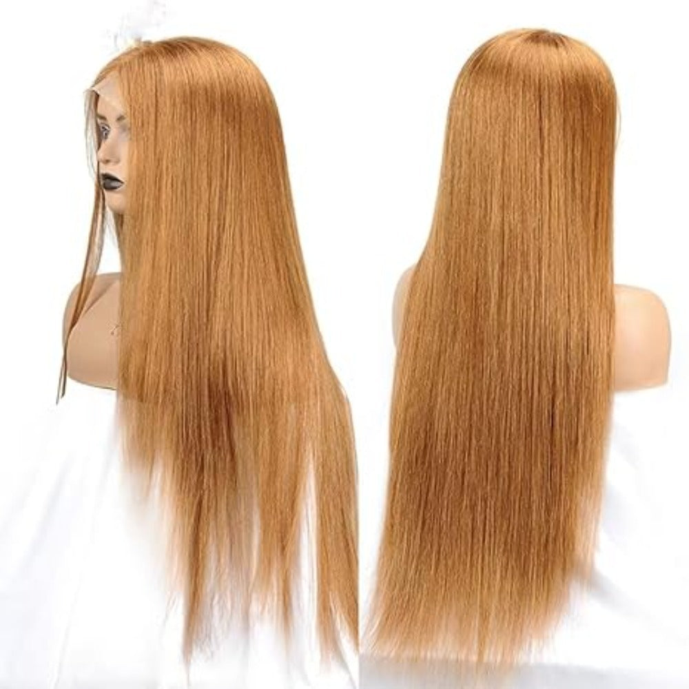 Wig for European and American Women, Middle Part, Long Straight Hair, Front Lace, Synthetic Fiber13*4*1T Headgear for Foreign Trade wigs European and American Style