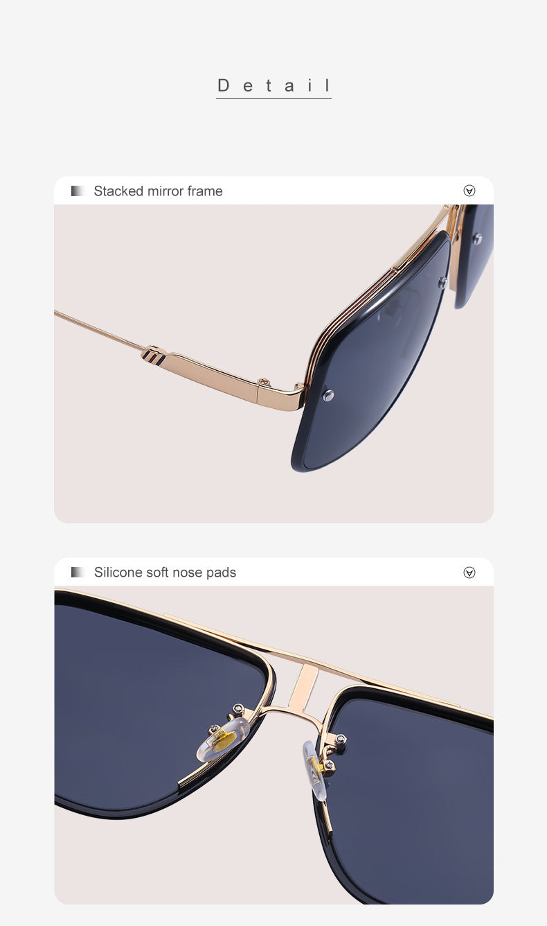 2025New Retro Square Frame Sunglasses for Men, High-End Driving Sun Protection Glasses shades