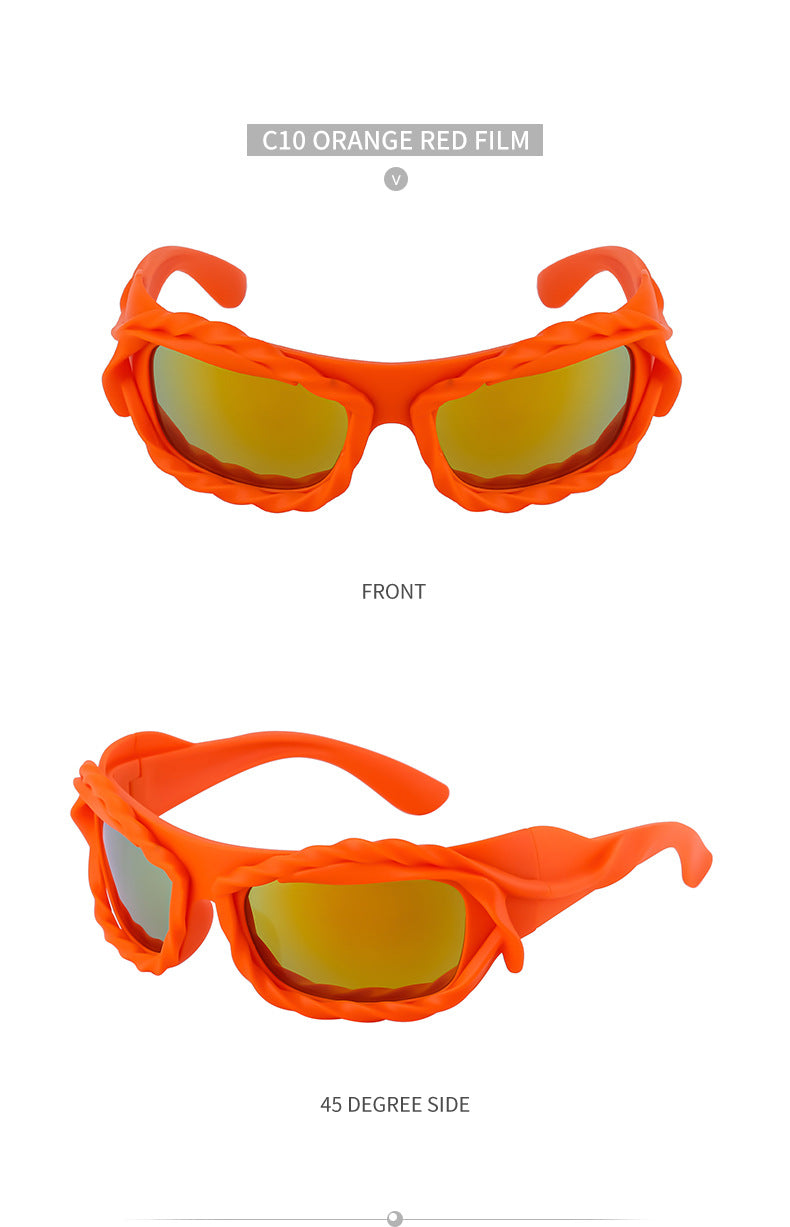 New Y2K Irregular Sunglasses for Women, Cycling Lace Sunglasses, Women's European and American Style Performance Glasses sunglasses