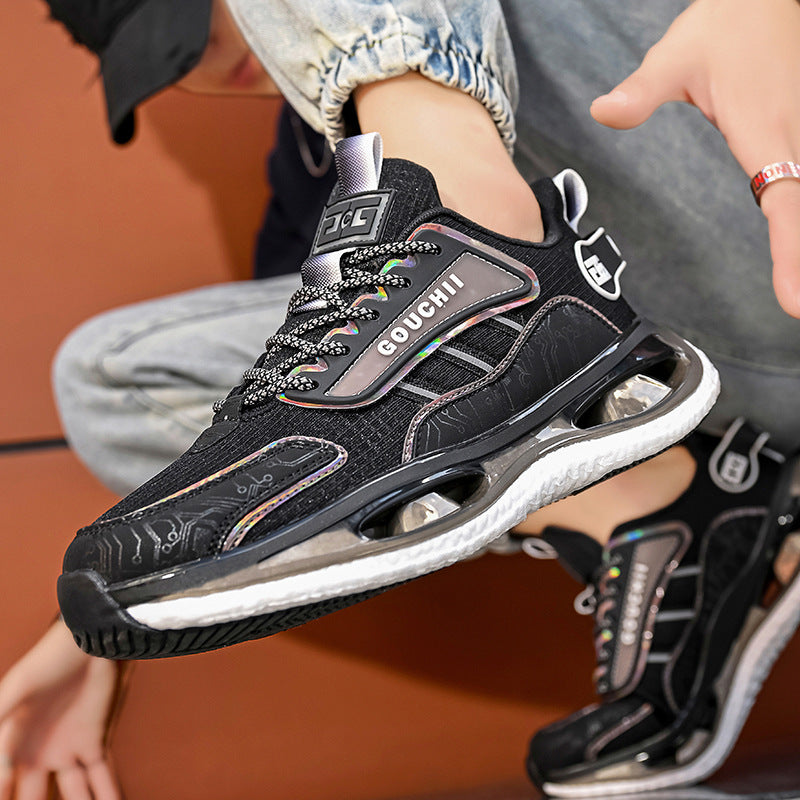 Autumn Hot-Selling Popcorn Rubber Non-Slip Wear-Resistant Sports Running Shoes Mesh Breathable Couple Trendy Casual Shoes