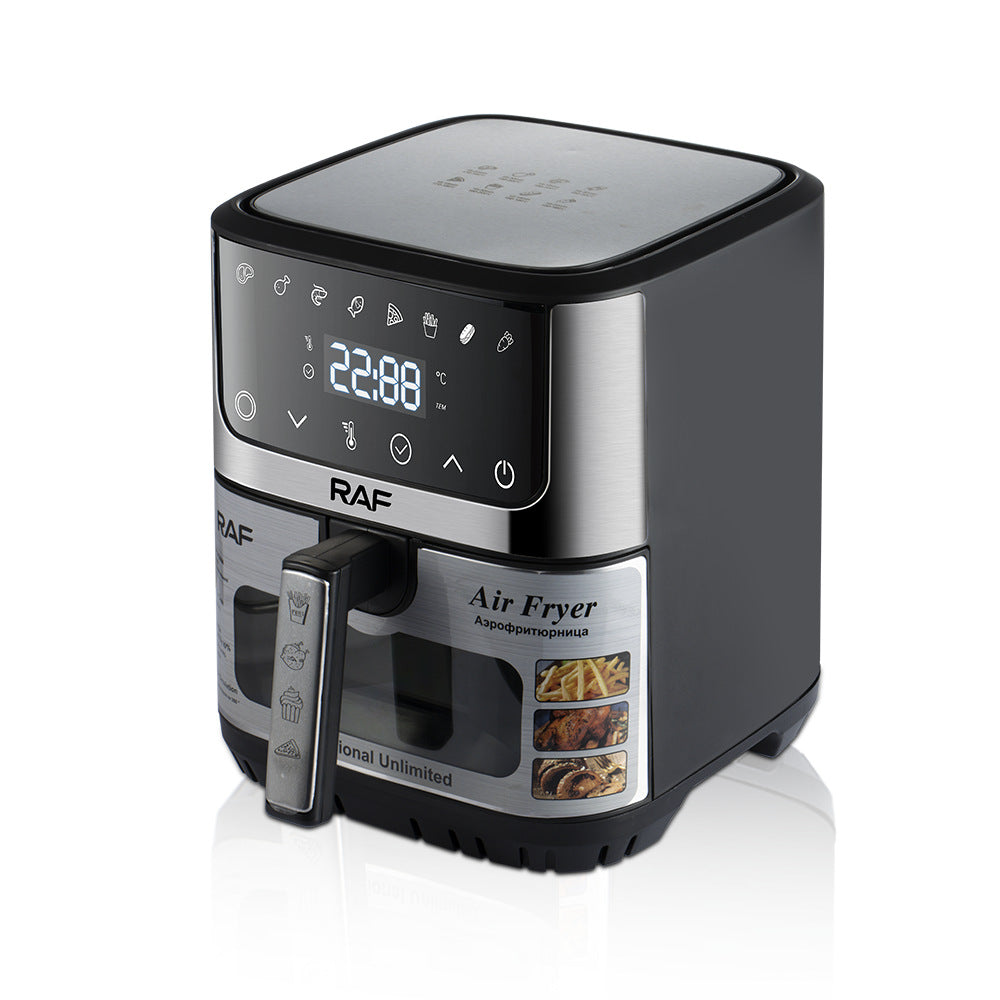 RAF European and American Regulations 6L Multifunctional Household Electric Fryer Air Fryer Visual Intelligent Touch Screen R5350