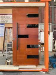 Luxury Custom Irregular Wave Series: 2026 Most Popular Solid Wood Entrance Door for Villa Residential Exterior Front Entry Door