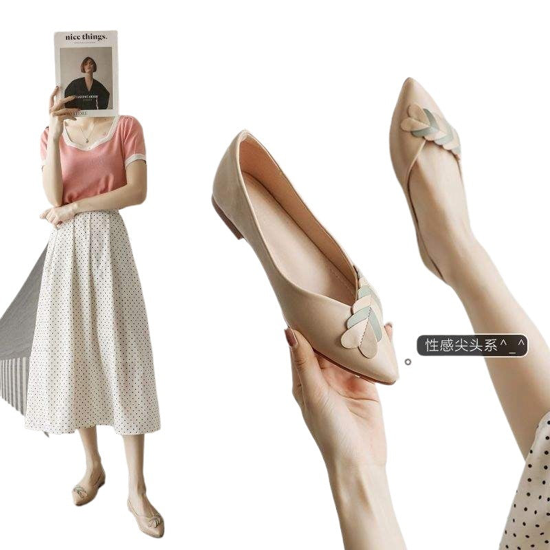 Women's Flat Shoes2025New Spring Pointed Toe All-Season Shoes Versatile Loafers Soft Sole Large Size Comfortable Women's Shoes