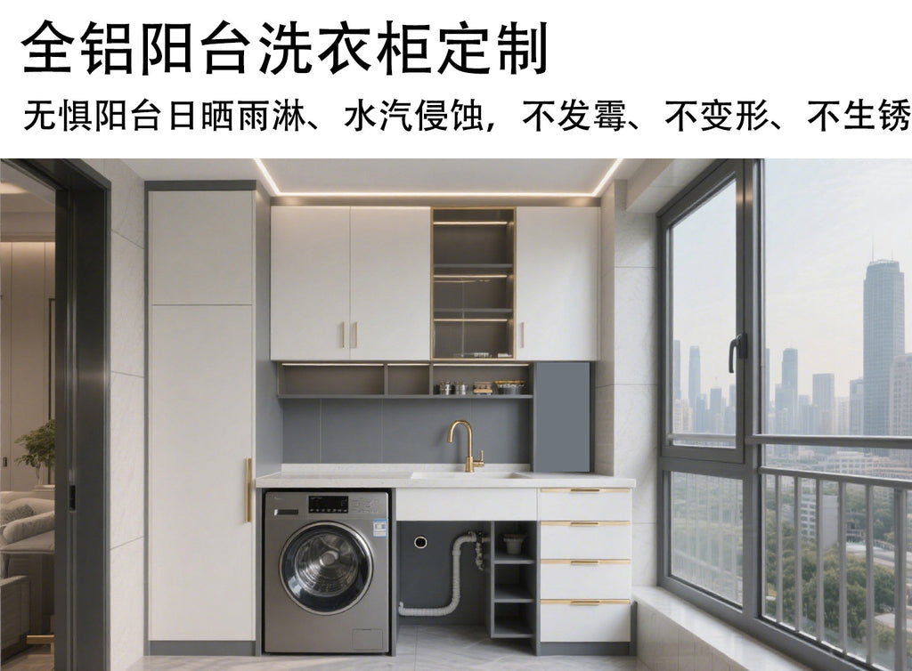 Cream Style Thickened Honeycomb Space Aluminum Bathroom Cabinet Combination Integrated Ceramic Basin Washbasin Manufacturer