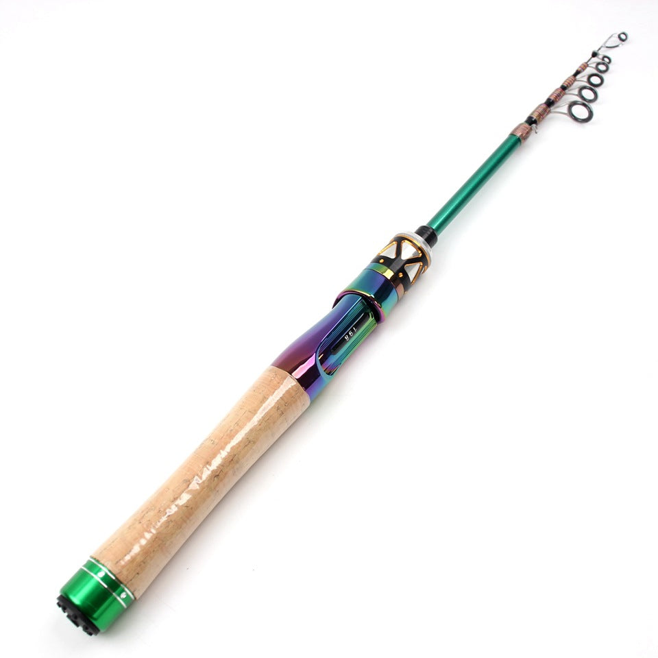 Ultra-short Carbon Fiber Shrink UL Portable Lure Rod Electroplated Telescopic Stream Lure Rod