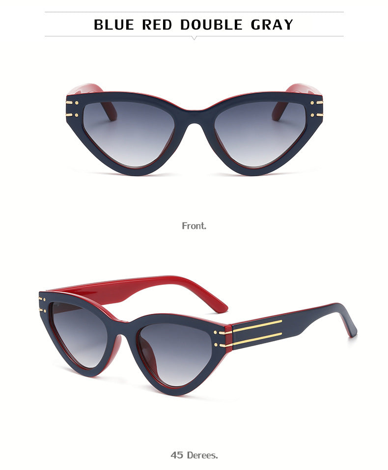 New European and American style personality cat-eye UV protection sunglasses for women ins Small Frame Sunglasses Eyewear Trendy Wholesale