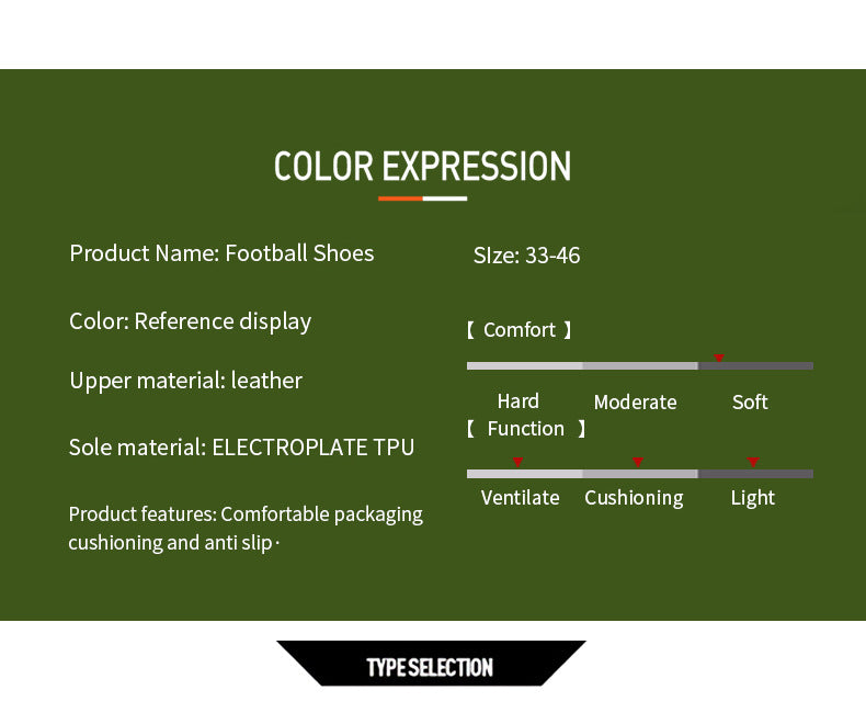 Assassin15Men's Football Shoes for Primary and Secondary School Students and Teenagers AG Spike tf Broken Nail Adult Competition Training Shoes