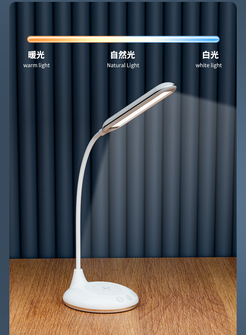 ledDeskLamp Study Bright Enough Foldable Touch15W Wireless Charging Bedroom Bedside Reading Lamp