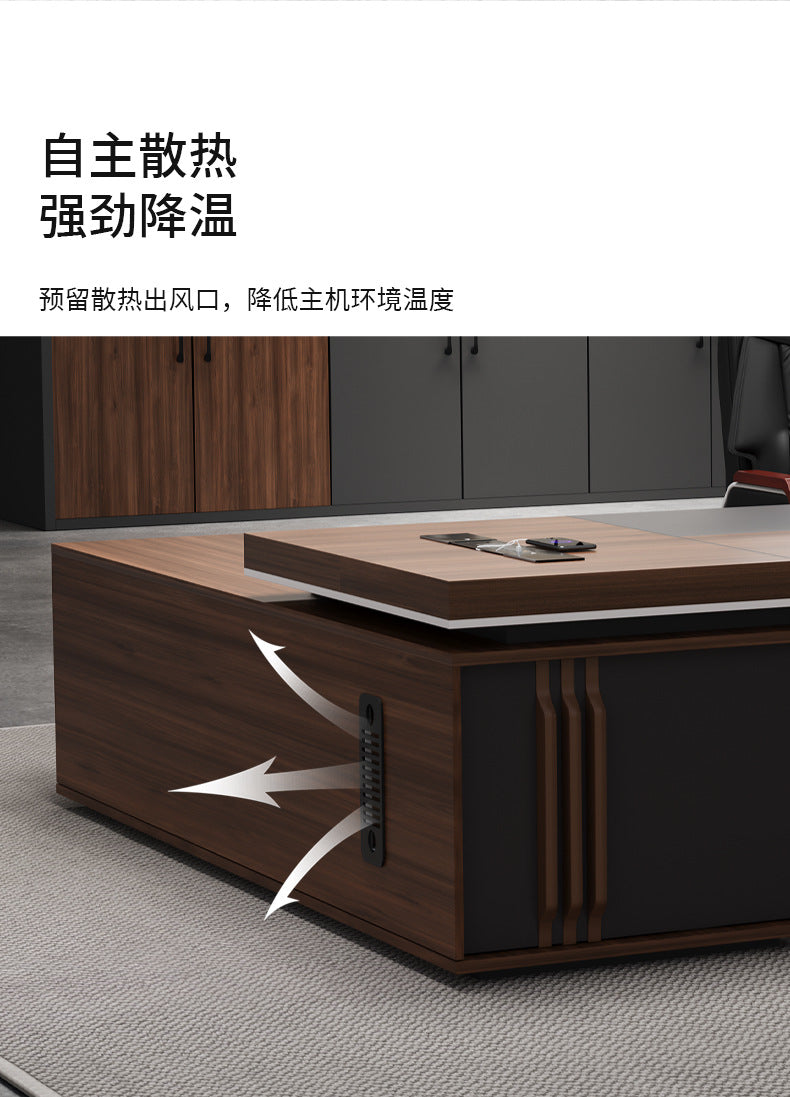 Office Desk Boss Desk and Chair Set Bookshelf General Manager Office President Executive Desk Simple Modern Office Desk
