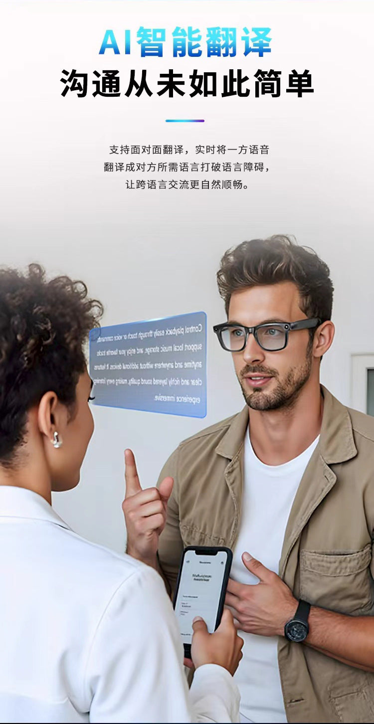 Hot Sale G10Smart Glasses AI Translation AI Intelligent Object Recognition Intelligent Navigation Wearable1080P High Definition Shooting