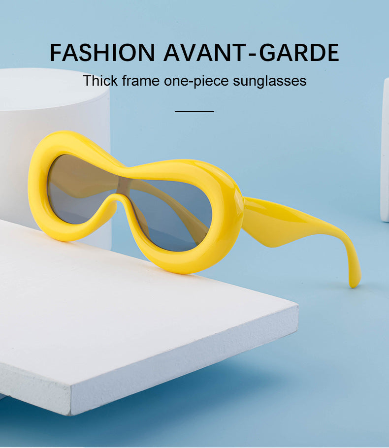 Europe and America Y2K Sunglasses for Women Trendy One-Piece Sunglasses Party Quirky Street Style Fashion Women's Glasses Wholesale