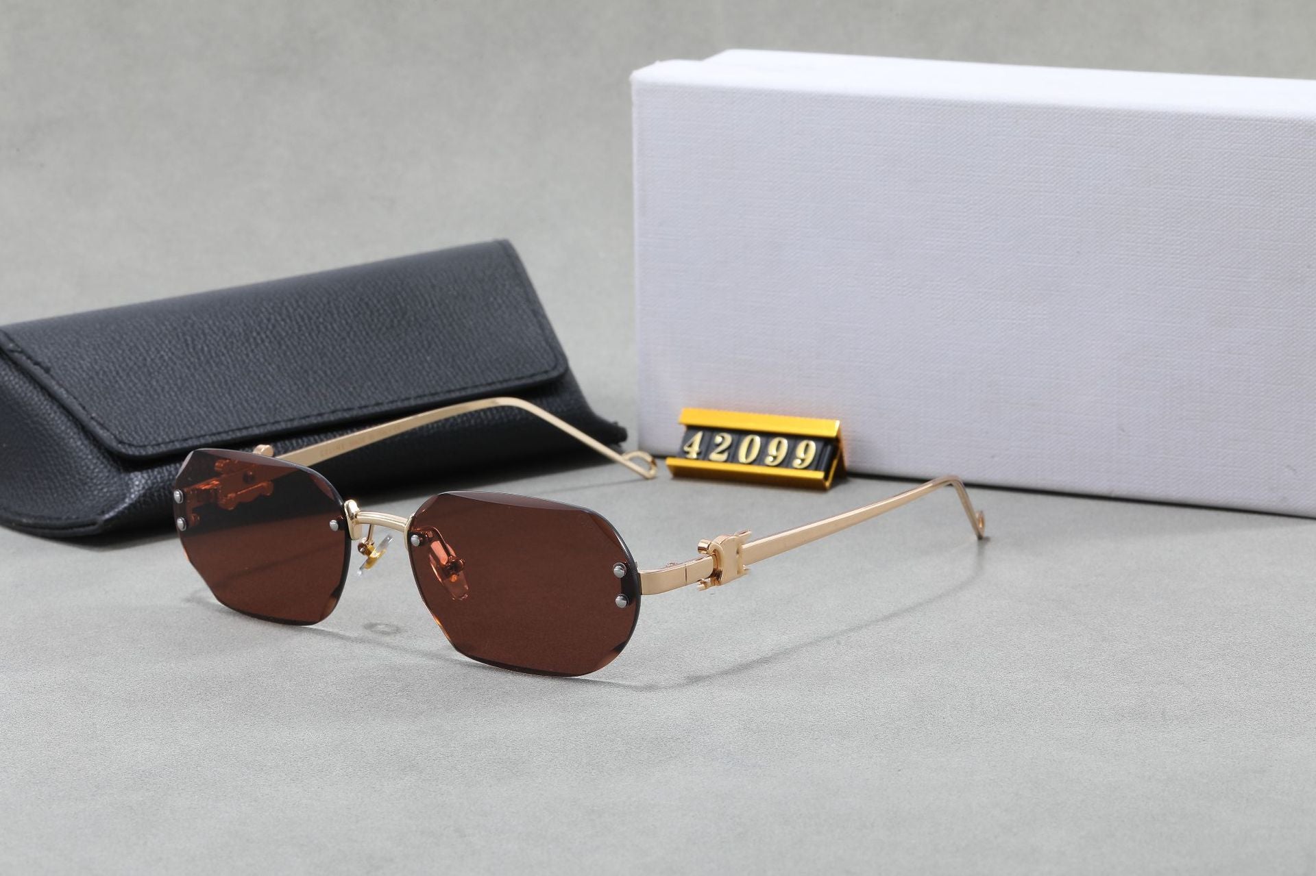 Arc de Triomphe Fashion Metal Frameless High-end Sunglasses for Women Windproof UV Protection Versatile CL42099U