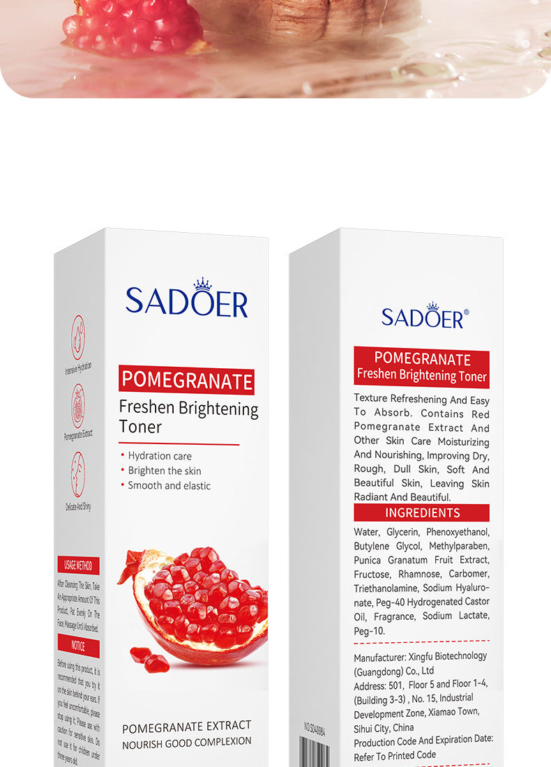 Red Pomegranate Skincare Set SADOER Hydrating Moisturizing Cleansing Nourishing  Wholesale