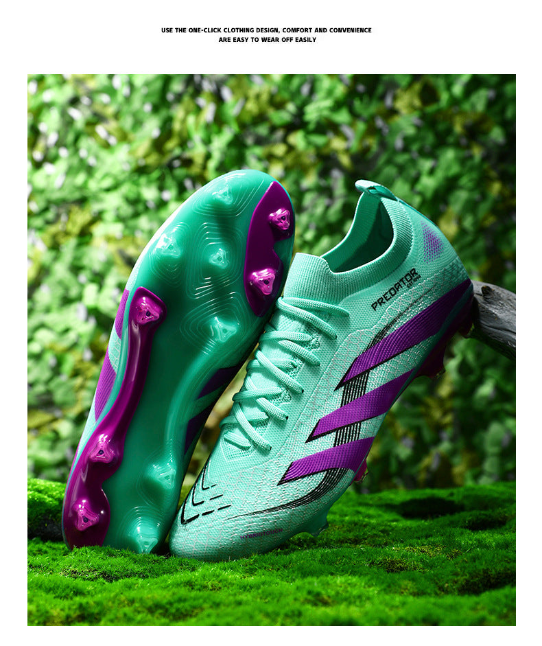 2025New Football Shoes for Men and Women, Youth Students, Fashionable and Comfortable, Long Spikes, Low-top, Factory Direct Sale