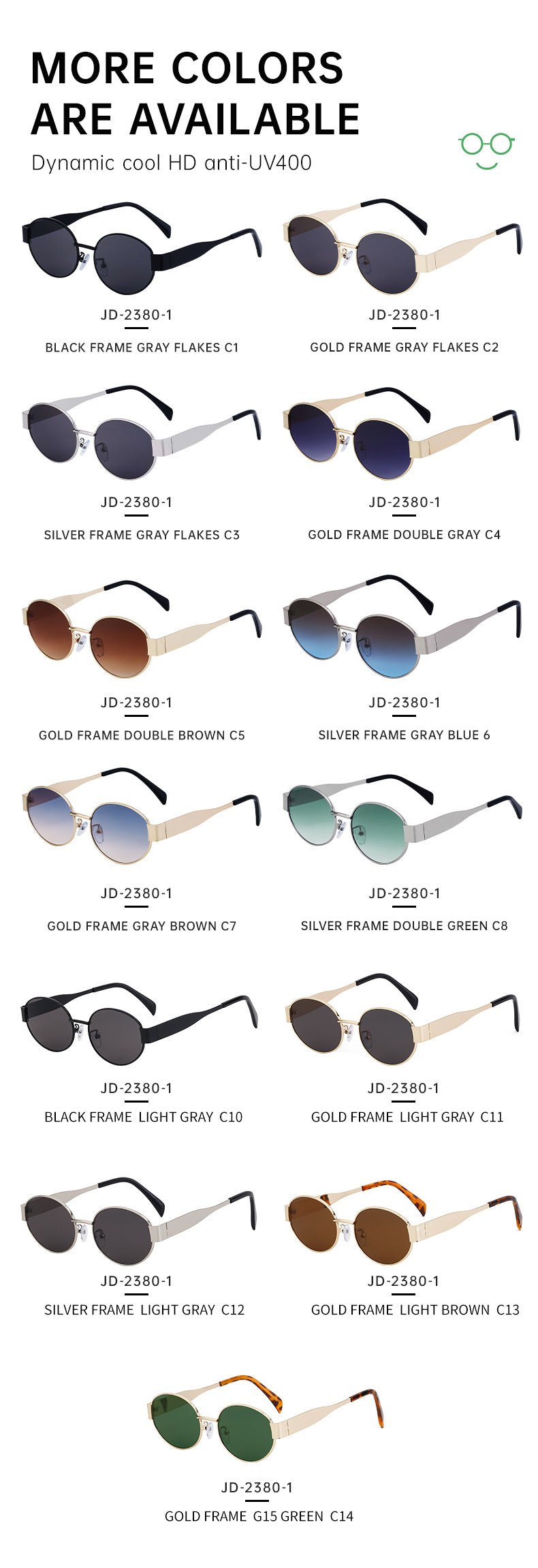 New European and American Fashion Oval Frame Sunglasses for Women High-end Sunglasses for Women Trendy Sunscreen Wholesale sunglass