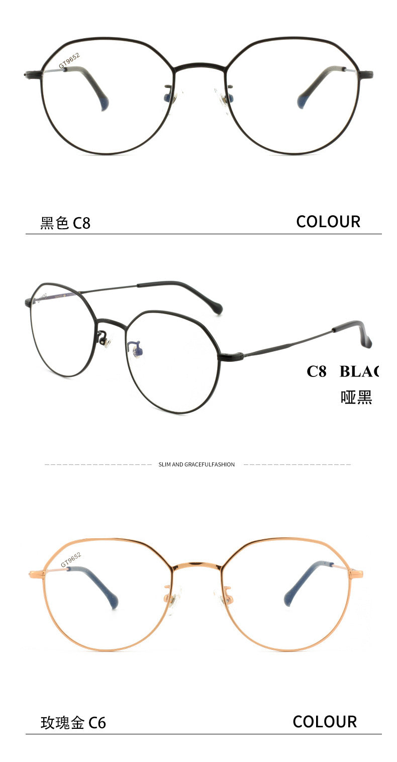 Fashion Retro Half Titanium Eyeglass Frame Shenzhen IP Electroplated High Quality Frame Unisex Glasses Minimalist Metal Frame