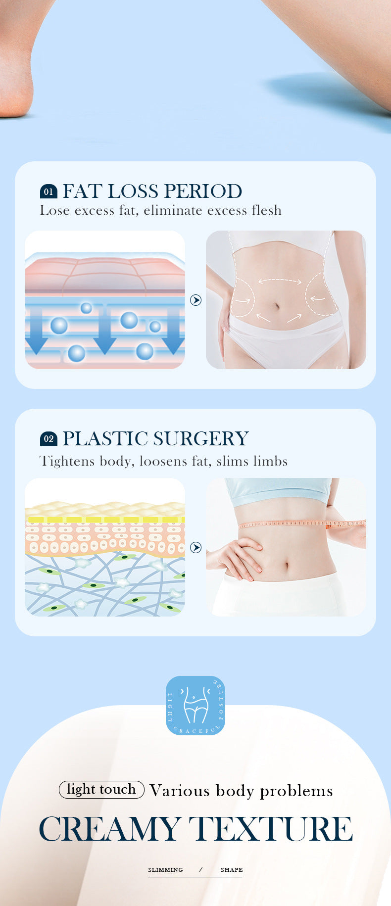 Full English Slimming Cream SADOER Body Shaping Care Products  Foreign Trade Live Streaming Skincare Manufacturer Wholesale