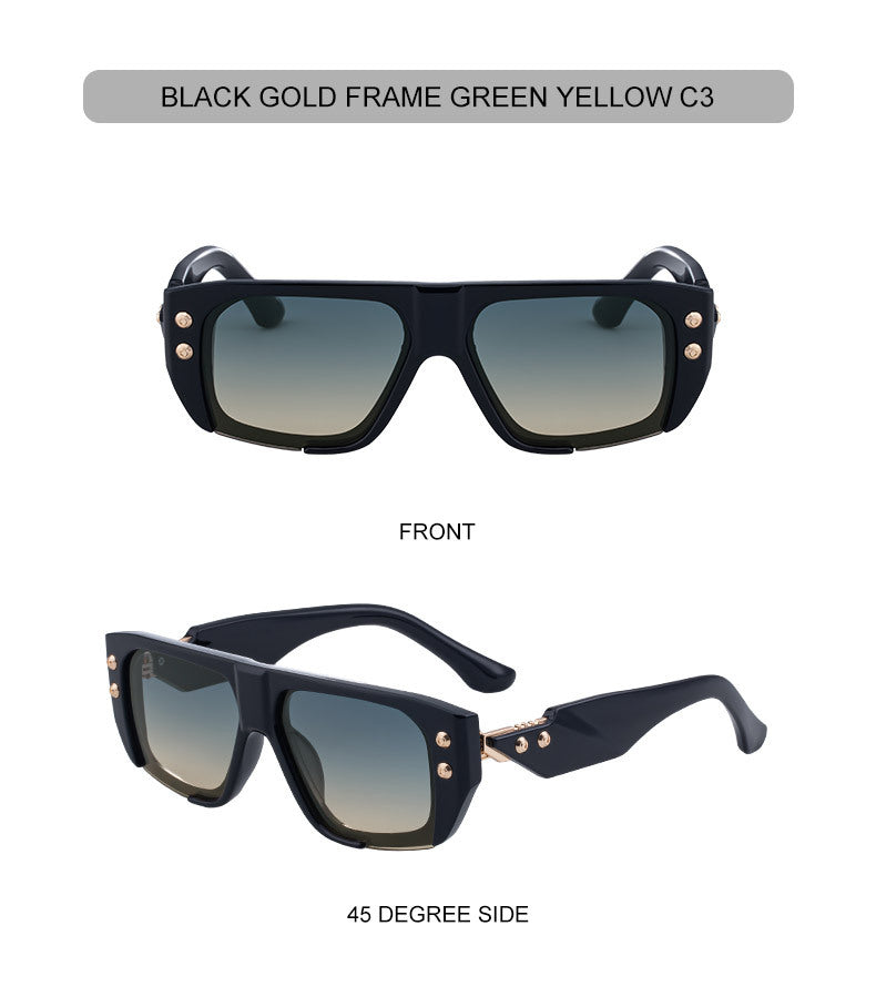 2025New Fashion Square Frame Sunglasses for Men, High-End Personality Outdoor Trend Driving Sun Protection Sunglasses for Men