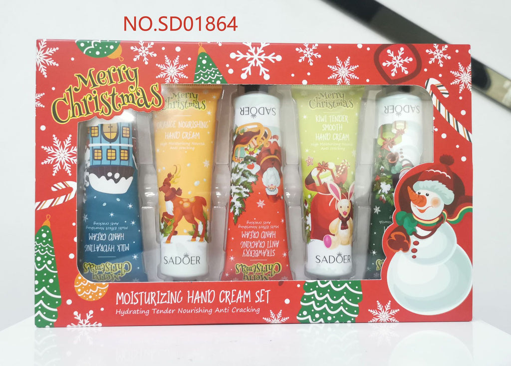 Full English Christmas Moisturizing Anti-Chapped Hand Cream Five-Piece Set SADOER Autumn and winter hand cream  foreign trade wholesale