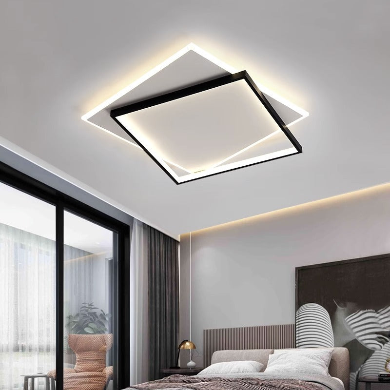 Rectangular Living Room Lamp LED Ceiling Lamp Art Bedroom Lamp Nordic Simple Modern Elegant Lighting Set