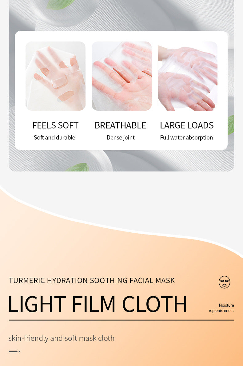 Full English Turmeric Mask SADOER Hydrating and Moisturizing Facial Mask Sheets  Foreign Trade Live Wholesale