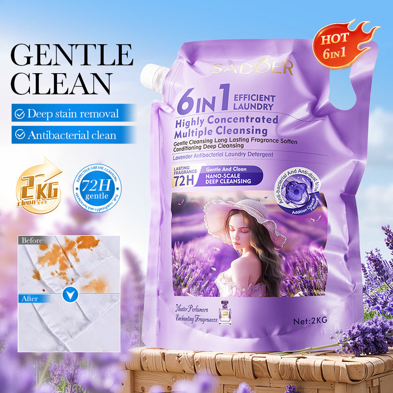 Cross-border Large Capacity Lavender Antibacterial Laundry Detergent2KG Clean Fragrance Export Manufacturer Wholesale