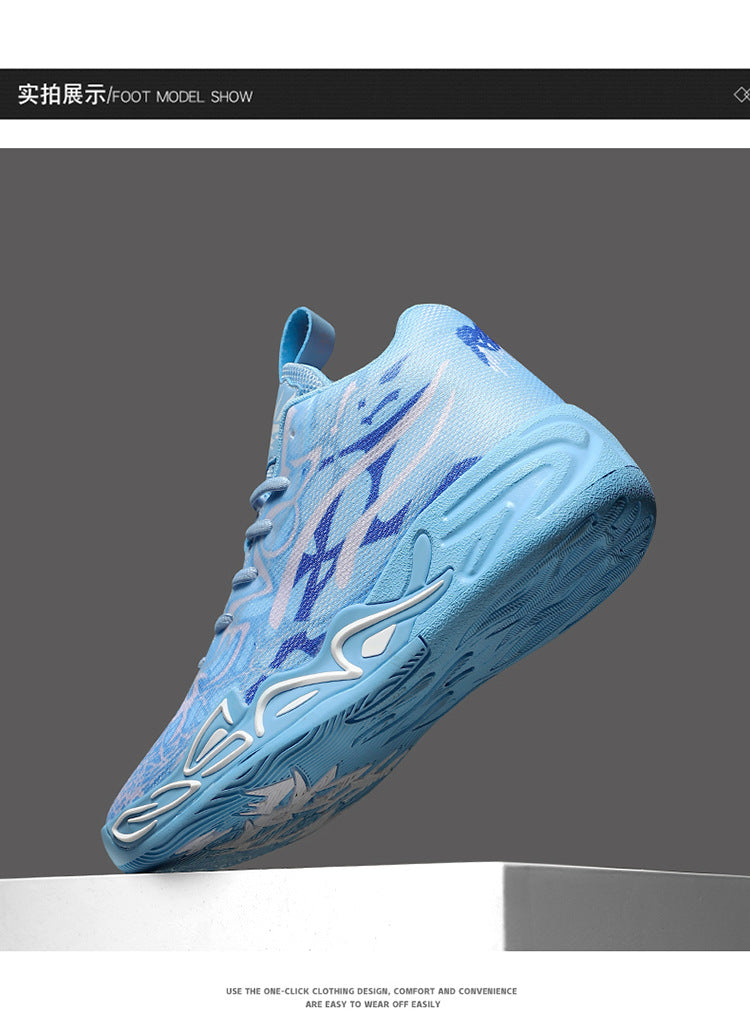 Fashion Trend Basketball Shoes New Youth Mandarin Duck Mesh Breathable Sports Shoes High-Top Training Boots