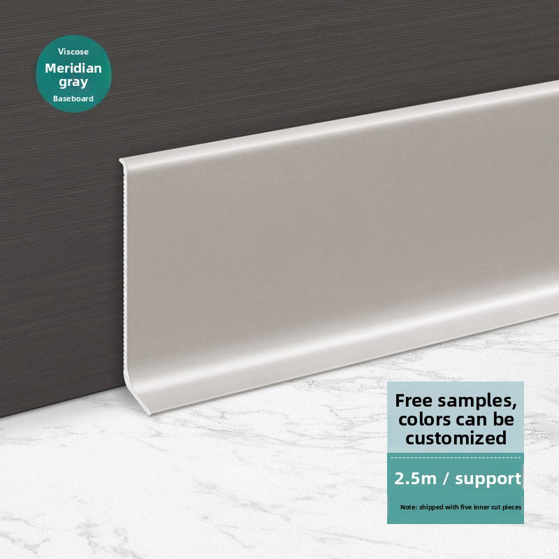 Aluminum alloy self-adhesive skirting board in cream style6cm Diamond-patterned white skirting line8Centimeter skin white metal baseboard