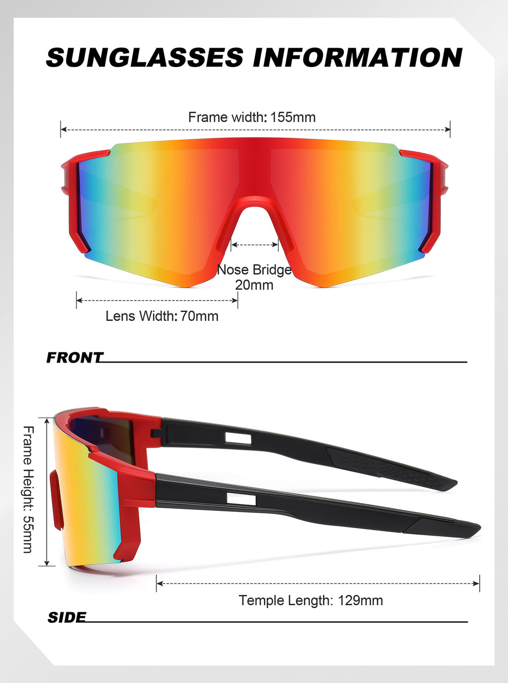 Outdoor Cycling Windproof Sunglasses for Men and Women, European and American Style One-piece Mountaineering Polarized Sunglasses Wholesale sunglasses