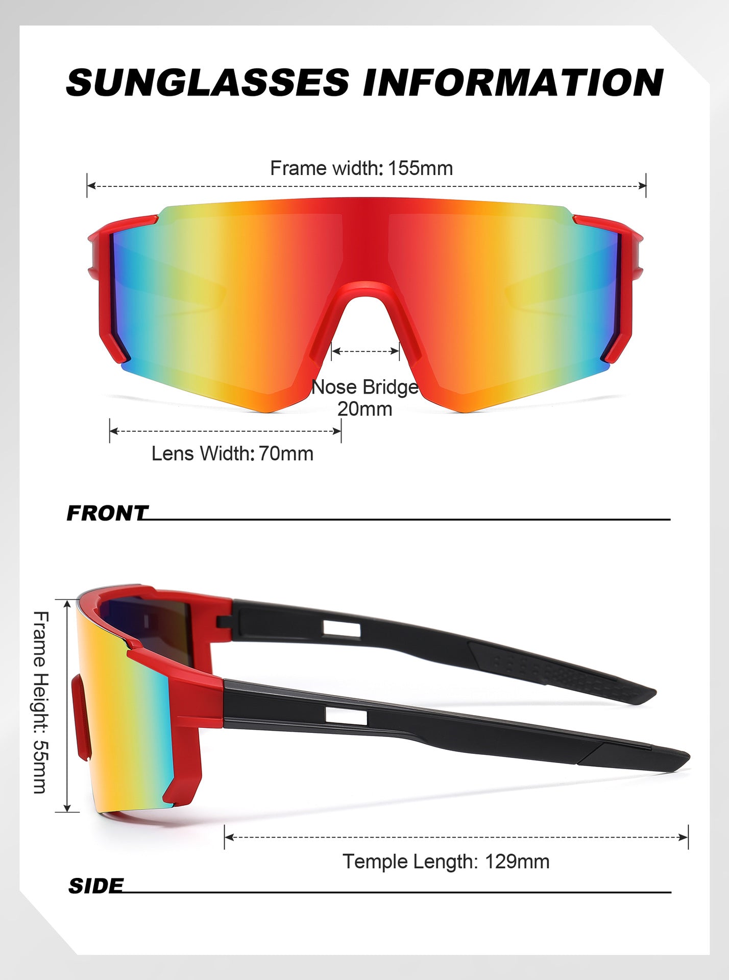 Outdoor Cycling Windproof Sunglasses for Men and Women, European and American Style One-piece Mountaineering Polarized Sunglasses Wholesale sunglasses