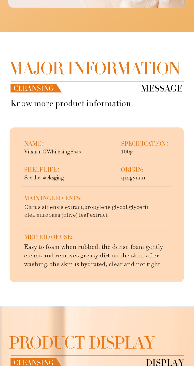 All English Vitamins C Soap SADOER Clean Bath Cleansing Essential Oil Handmade Soap  Foreign Trade Wholesale