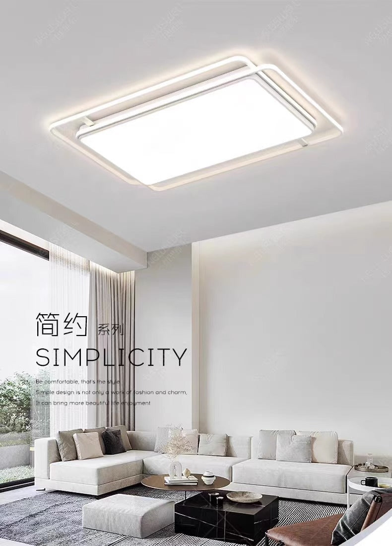 Ceiling Light Full Spectrum Living Room Light Modern Simple Large Light Hall Main Light White Ultra-thin Rectangular Zhongshan Lighting Fixture