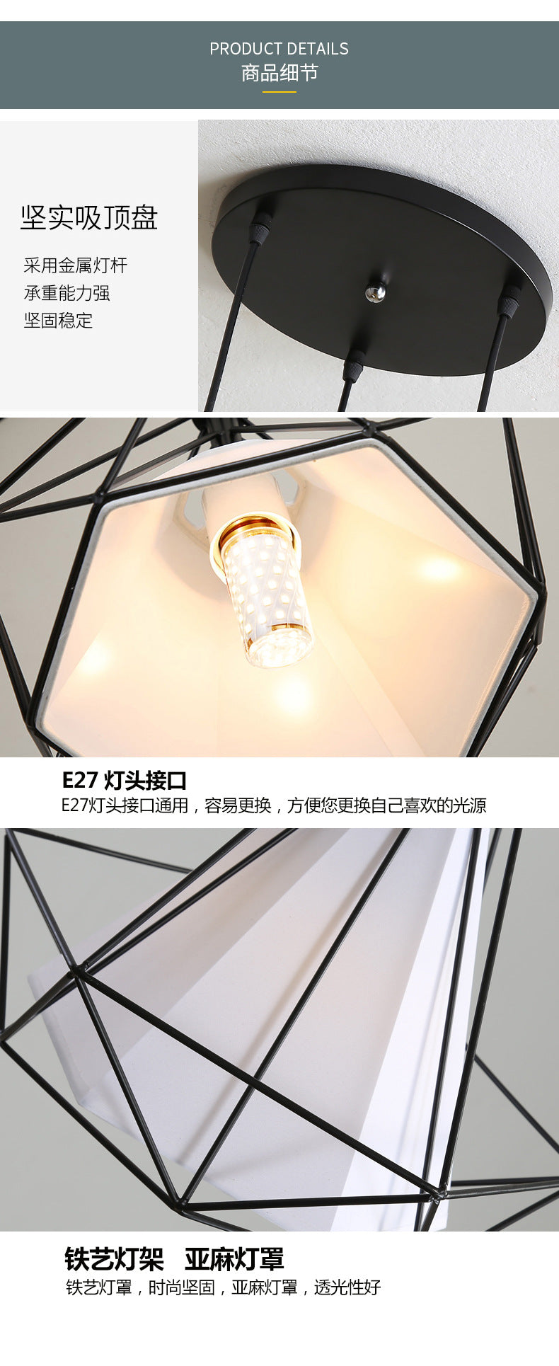 Restaurant Chandelier Three-Head Light Luxury Lighting Modern Simple Dining Table Bar Counter led Long Strip Dining Room Light2025New Year