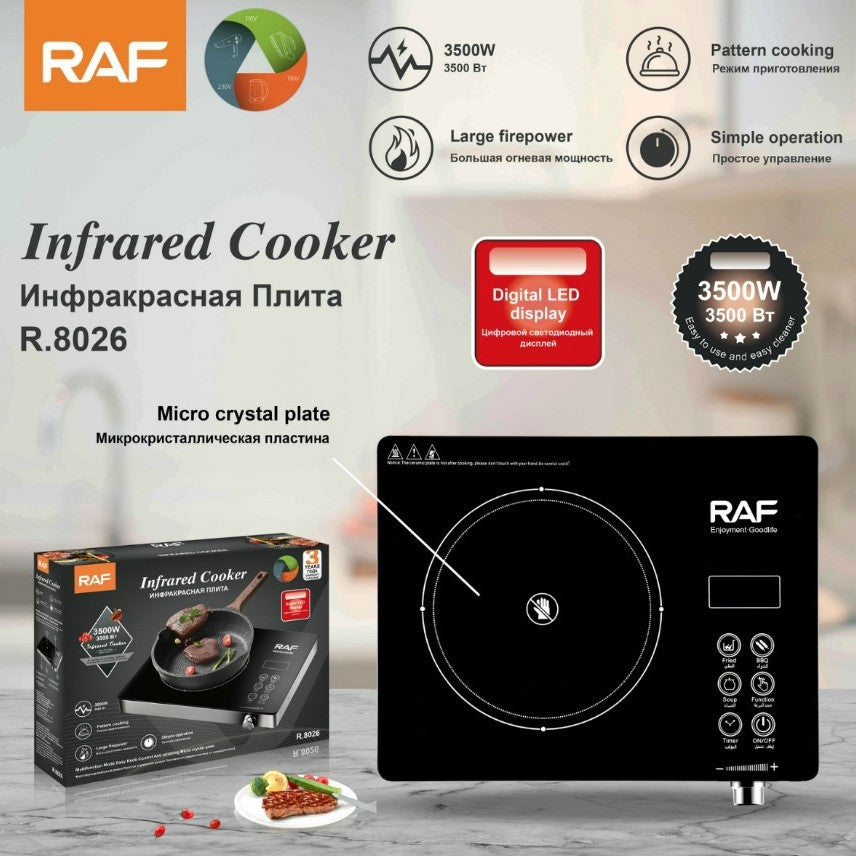 RAF European Standard High-Power Stir-Fry Hot Pot Desktop Electric Stove Stir-Fry Cooking Electric Ceramic Stove Household Multi-Function Touchscreen Version