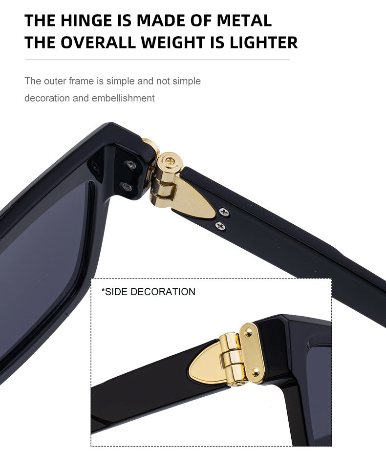 2025 New European and American Style Square Frame Sunglasses for Men High-end Feel 0k Rich Man Sunglasses Men Trendy sunglasses