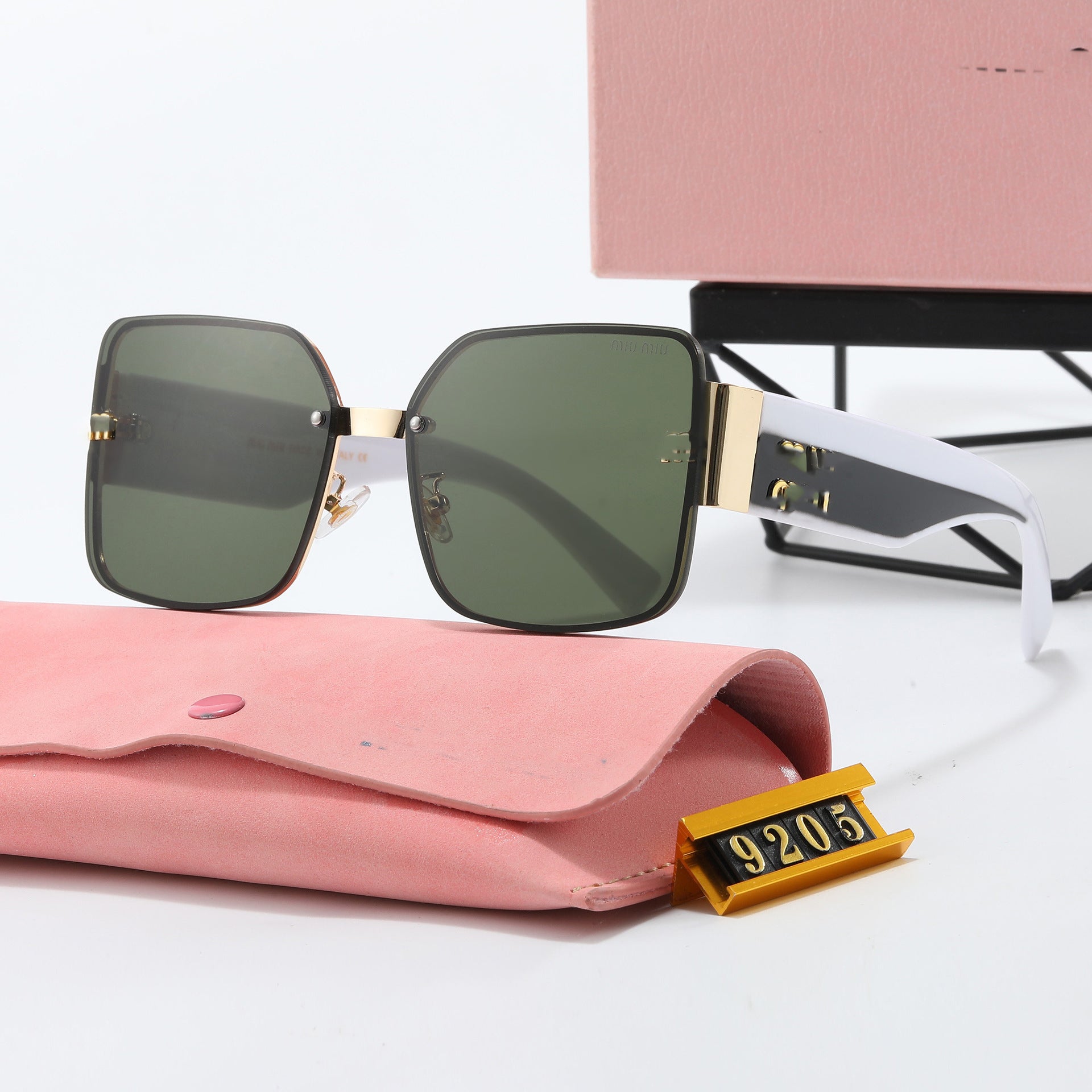 M New European and American Style ins Internet Celebrity Style One-Piece Round Frame Sunglasses for Women Fashionable Acetate Glasses with Strap logo